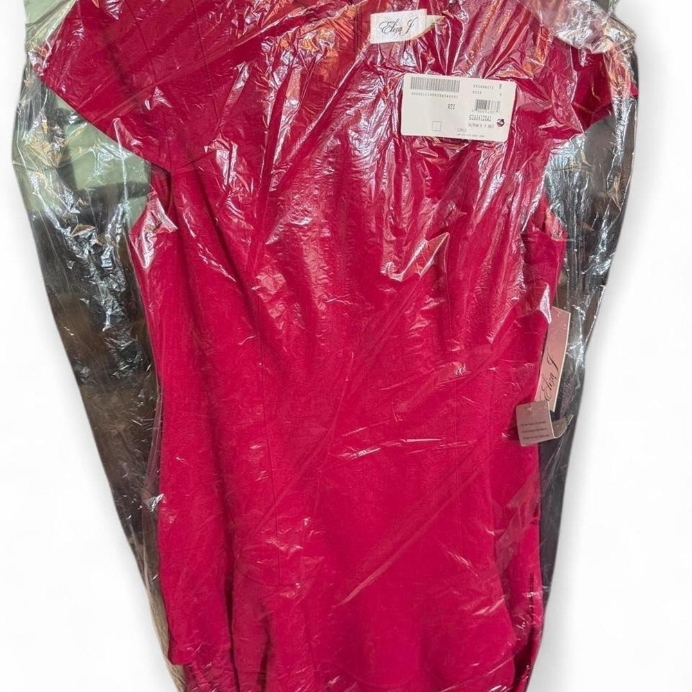 NWT Eliza J Women's 14P Fuchsia Pink Cap Sleeve Tiered Ruffle Peplum Hem Dress